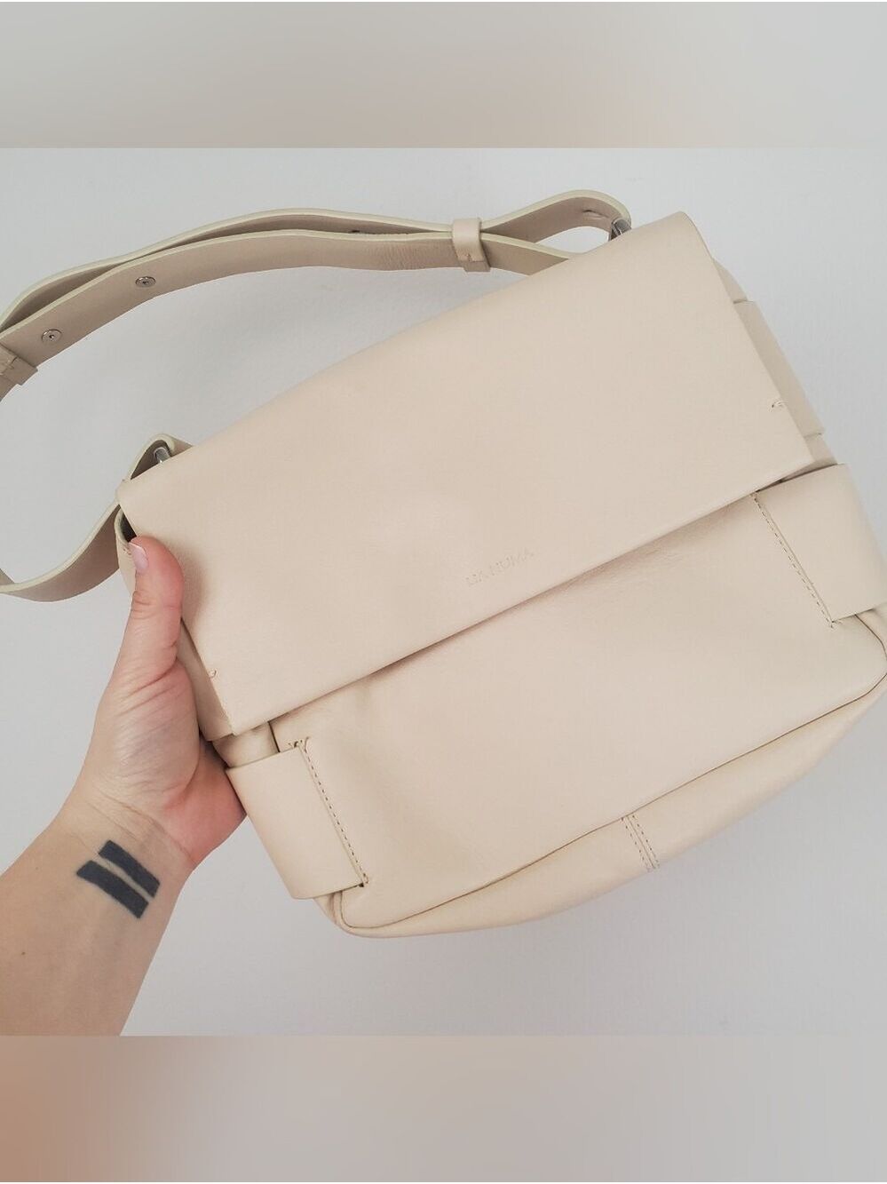 LIA NUMA Satchel Shoulder Handbag Genuine Calf Leather Made In Italy - Picture 2 of 14